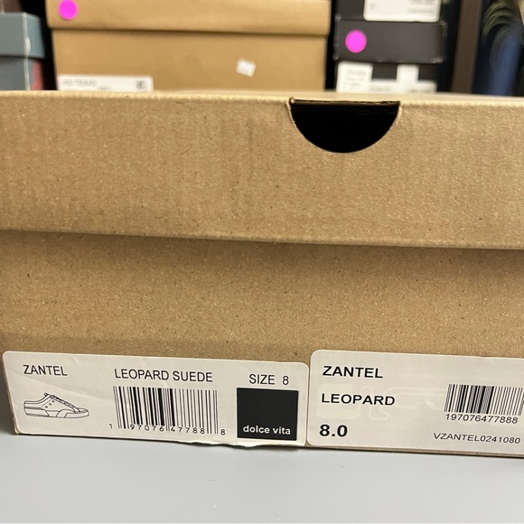 Dolce Vita Zantel Leopard Print Sneakers with Faux Fur - Picture 8 of 8